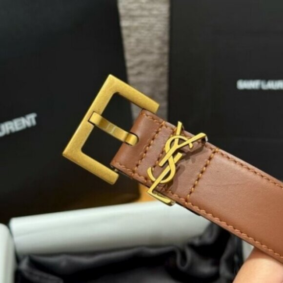 Signature Saint Laurent Brown Waist Belt - Picture 9 of 9